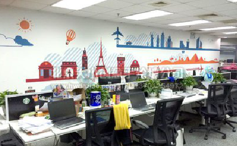 当涂教你设计办公室墙绘的方法。