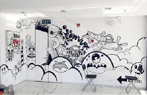 当涂手绘墙并非传统涂鸦。